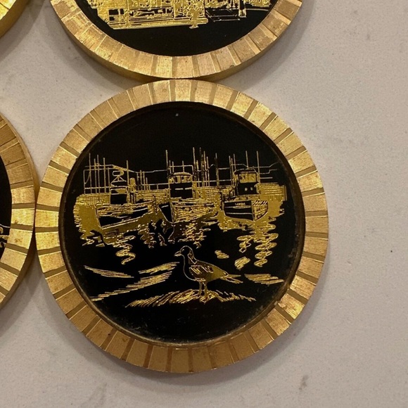 Vintage 1975 Awards Conference San Francisco Diamond Cut Embossed Coasters - Picture 5 of 7